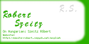 robert szeitz business card