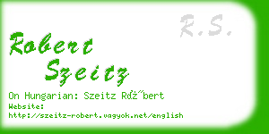 robert szeitz business card